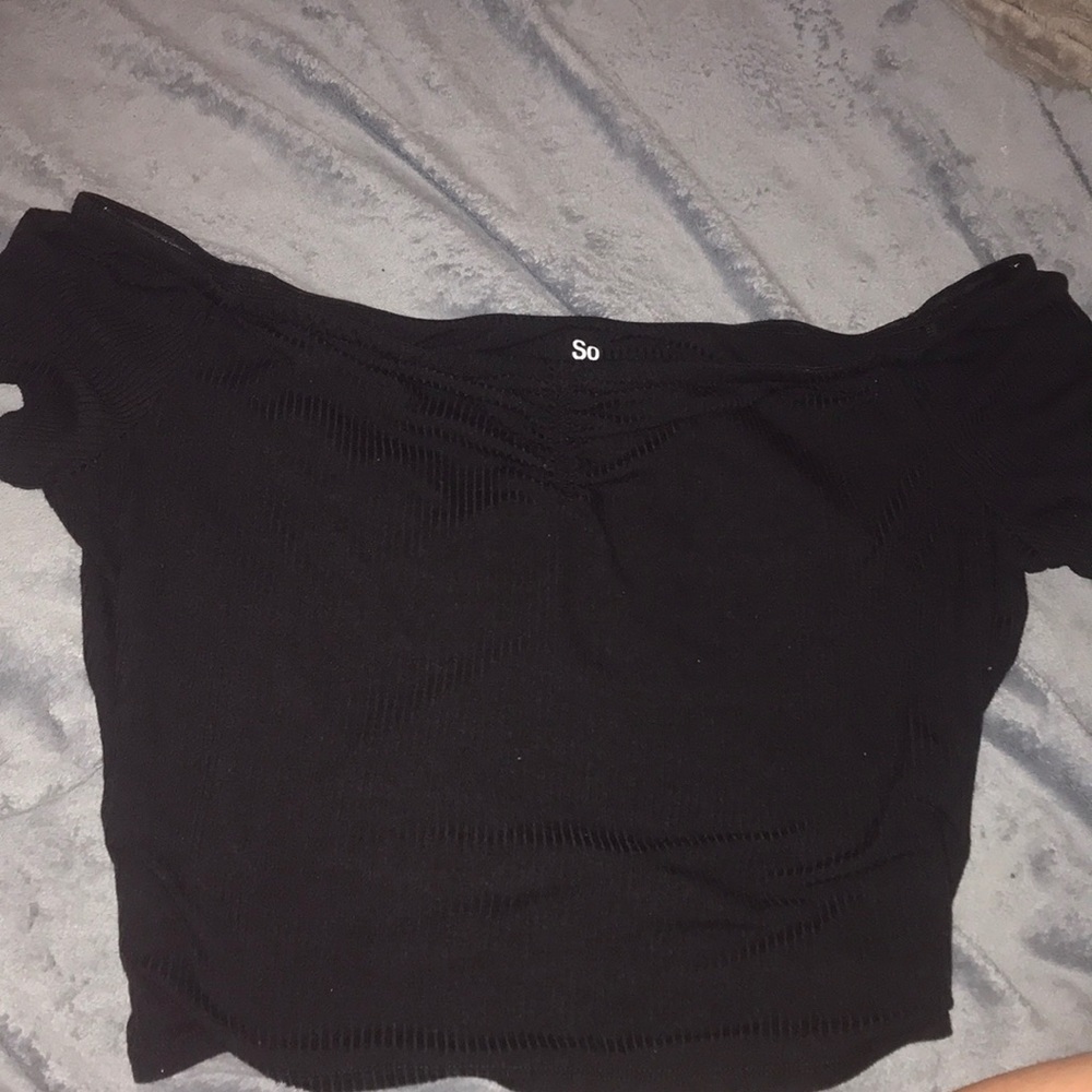 Off the shoulder black shirt